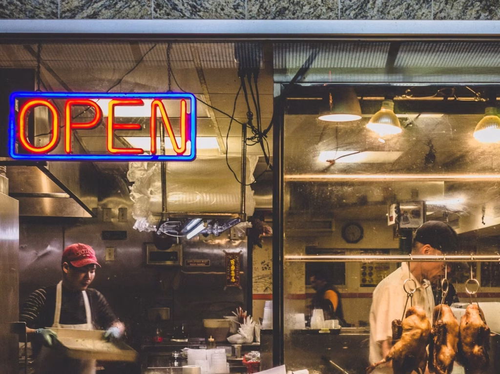 Small business at night