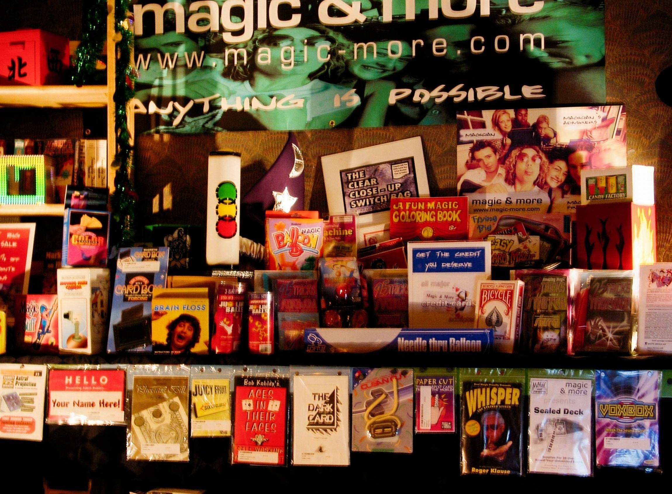 Later Magic and More retail display showing contemporary products and younger-oriented branding