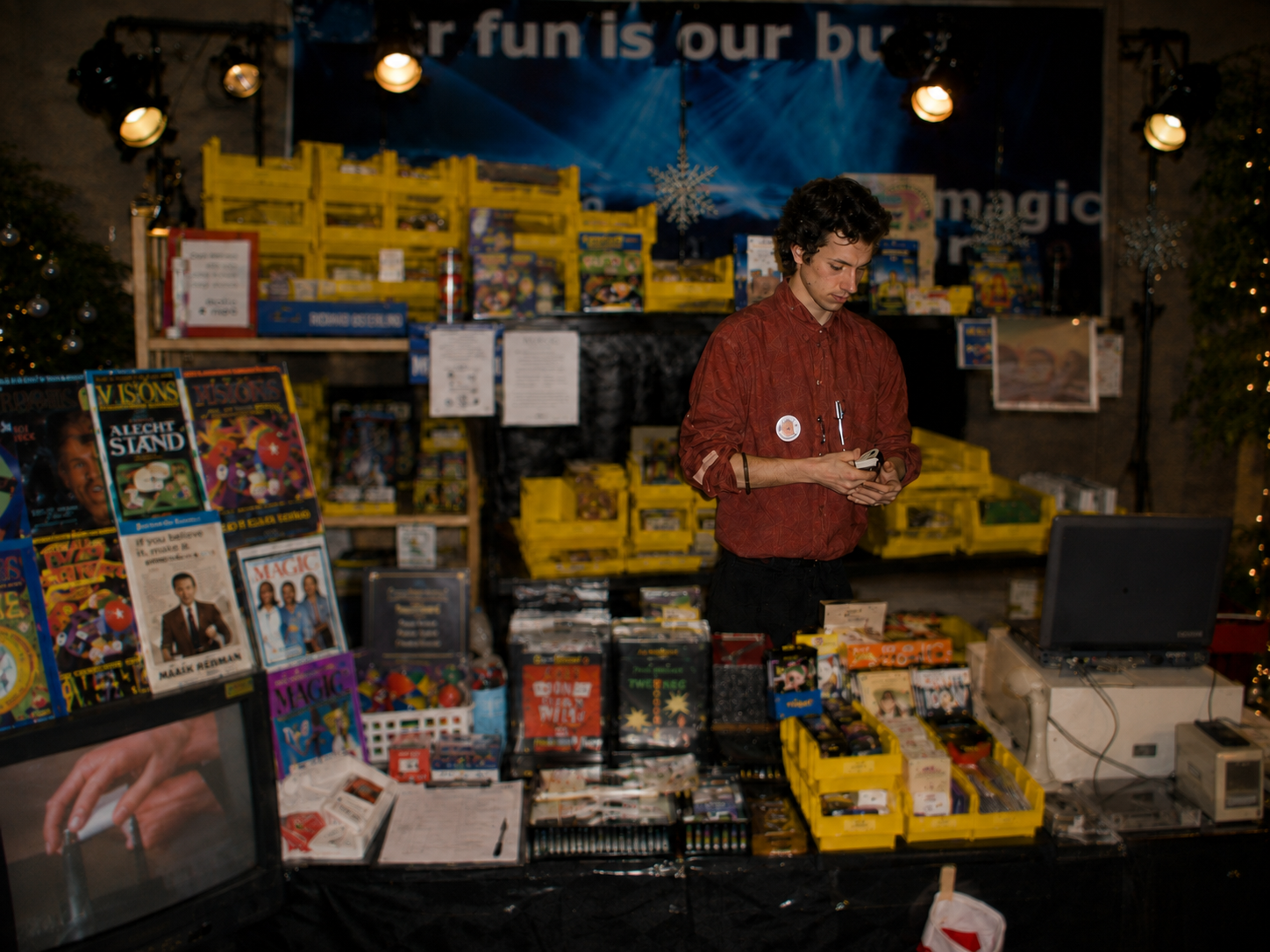 Patrick Diogenia behind a Magic and More convention display